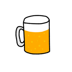 ビールジョッキに入ったビールのイラスト