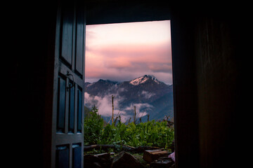 view from the window while trek to gosaikunda nepal