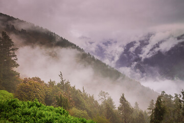 fog over the mountains trek to gosaikunda nepal