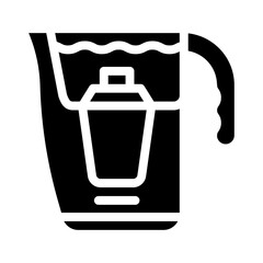 filtering pot glyph icon vector black illustration