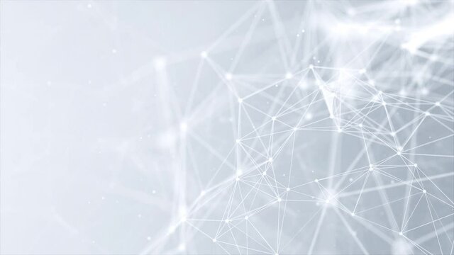 4k Lexus fantasy abstract technology. Abstract geometric Loop background with moving lines, dots and triangles. Science, medicine and technology. Digital Research and Medical Technology Connection.