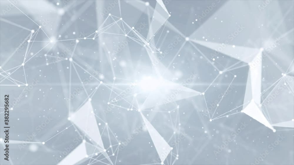 Poster abstract lines and dots connect seamless loop. 4k background. technology connection digital data and