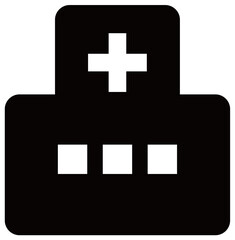 スマートフォン・ウェブサイトアイコン用のベクターイラスト　病院