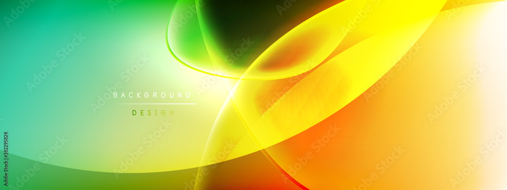 Wall mural vector abstract background - liquid bubble shapes on fluid gradient with shadows and light effects. 