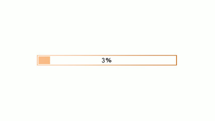 Best orange color gradient waiting loading bar on white background,loading bar