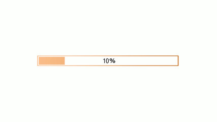 Best orange color gradient waiting loading bar on white background,loading bar