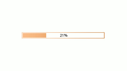 Best orange color gradient waiting loading bar on white background,loading bar