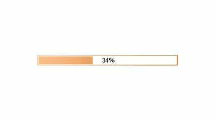Best orange color gradient waiting loading bar on white background,loading bar