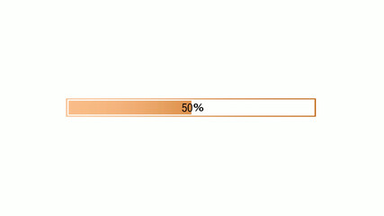 Best orange color gradient waiting loading bar on white background,loading bar