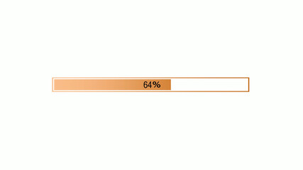 Best orange color gradient waiting loading bar on white background,loading bar