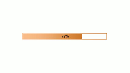 Best orange color gradient waiting loading bar on white background,loading bar