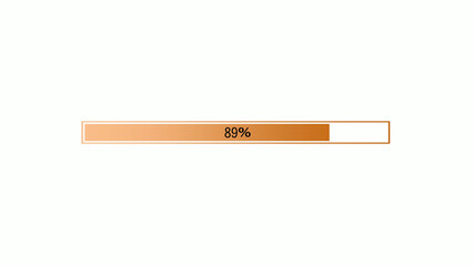 Best orange color gradient waiting loading bar on white background,loading bar