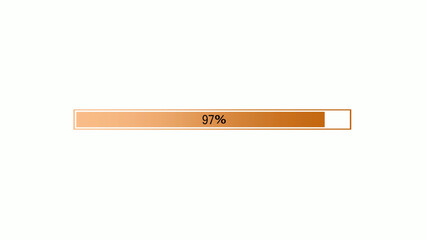 Best orange color gradient waiting loading bar on white background,loading bar