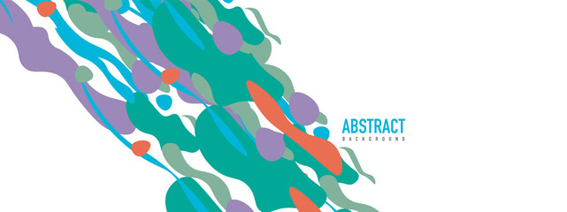 Trendy liquid style shapes abstract design, dynamic vector background for placards, brochures, posters, web landing pages, covers or banners