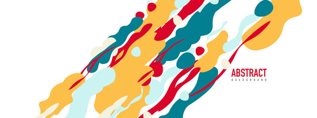 Trendy liquid style shapes abstract design, dynamic vector background for placards, brochures, posters, web landing pages, covers or banners