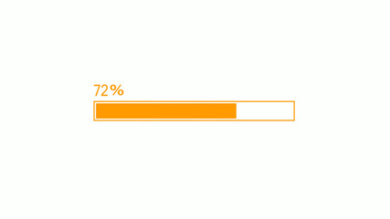 Amazing orange color waiting loading bar on white background,loading icon