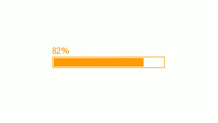 Amazing orange color waiting loading bar on white background,loading icon