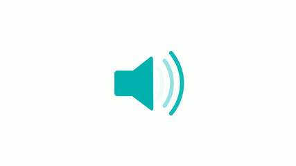 New cyan color speaker icon on white background,sound speaker icon
