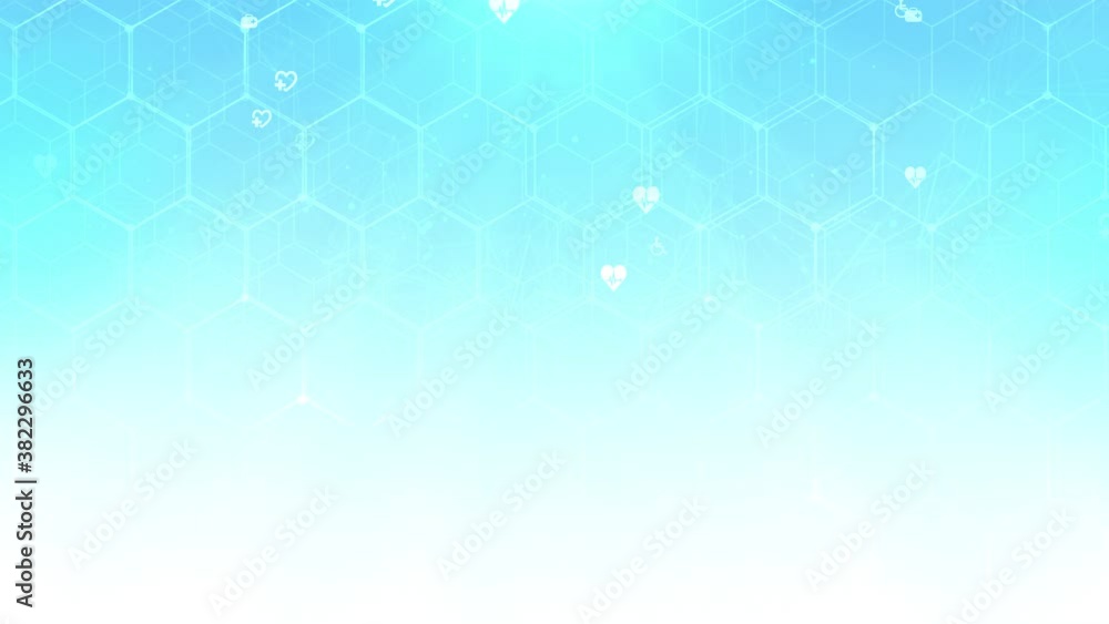 Poster abstract medical loop background animation with flat icons and symbols. idea for health care technol