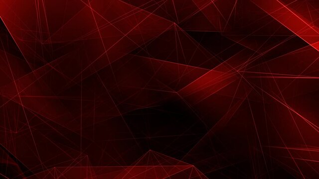 Red Triangle Polygons Low Poly Displaced Surface Connecting Lines Loop Background. Pink Neon Flowing Shining Waving Surface Glowing polygonal BG. Business, Corporate, Party, award, show, Music.