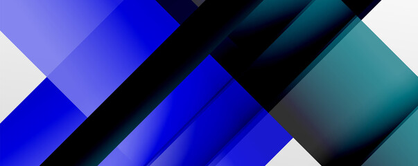 Geometric abstract backgrounds with shadow lines, modern forms, rectangles, squares and fluid gradients. Bright colorful stripes cool backdrops