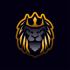 king lion mascot esport logo design