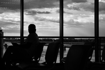 People waiting for departure an in airport