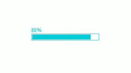Obraz premium New cyan color waiting loading bar icon on white background,loading bar