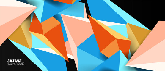 3d low poly abstract shape background vector illustration