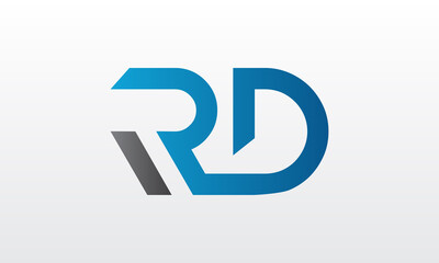 Fototapeta premium Initial rd letter logo with creative modern business typography vector template. Creative letter rd logo design.