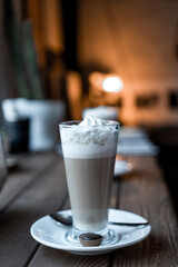 cappuccino latte in a glass