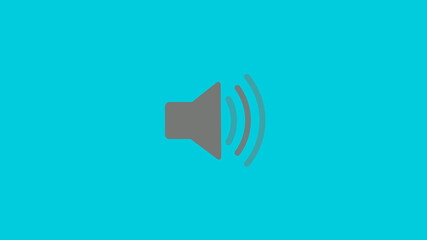 Amazing gray color speaker icon on cyan background,speaker icon