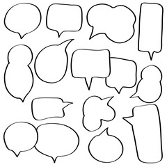 Vector of speech bubbles isolated set. Blank empty speech bubbles for your text.