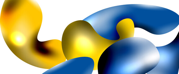 Bubbles abstract background. Liquid splashes on white vector template