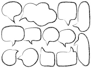 Vector of speech bubbles isolated set. Blank empty speech bubbles for your text.