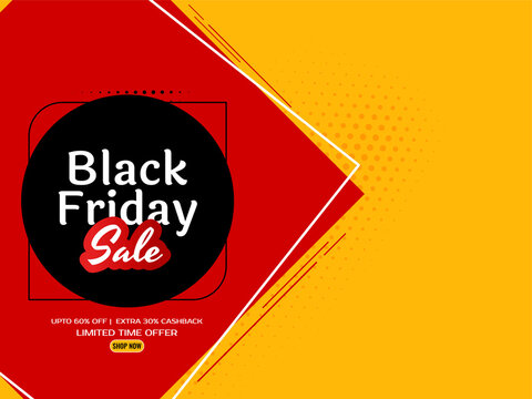 Black Friday Sale Bright Yellow Elegant Background