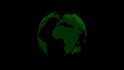 Amazing green color 3d planet icon on black background,3d earth images