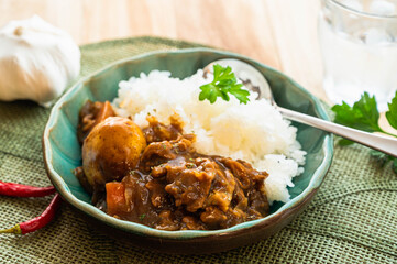 豚薄切り肉のカレーライス
