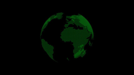 Amazing green color 3d planet icon on black background,3d earth images