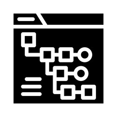 exploratory data analysis glyph icon vector illustration