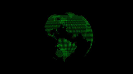 Amazing green color 3d planet icon on black background,3d earth images