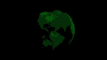 Amazing green color 3d planet icon on black background,3d earth images