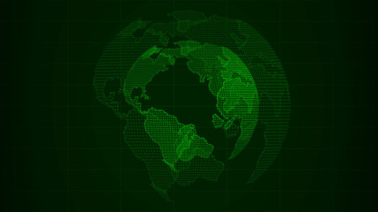 Beautiful green color technology 3d earth background image,3d planet