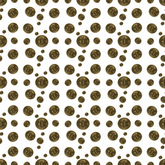Bitcoin, cryptocurrency, electronic money, digital money, seamless pattern,
