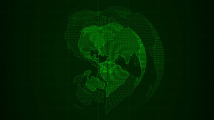 Beautiful green color technology 3d earth background image,3d planet