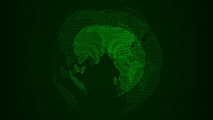 Beautiful green color technology 3d earth background image,3d planet