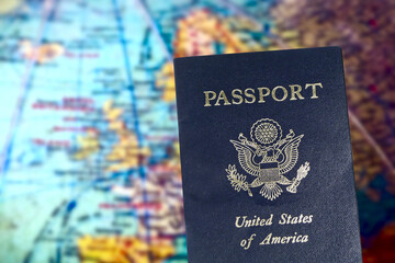 American passport and a globe
