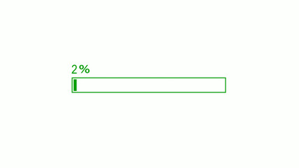 Green color waiting loading bar icon on white background