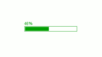 Green color waiting loading bar icon on white background