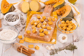 Raw pumpkin gnocchi.